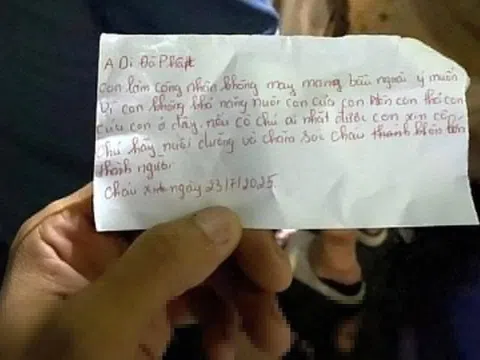 Bé 3 ngày tuổi bị bỏ rơi cùng lá thư tay nghẹn ngào của người mẹ