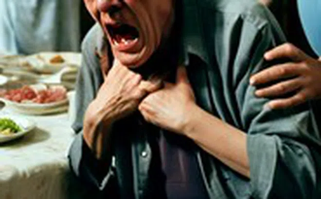 Cụ ông ngừng tim phổi vì hóc thịt bò khi ăn cỗ